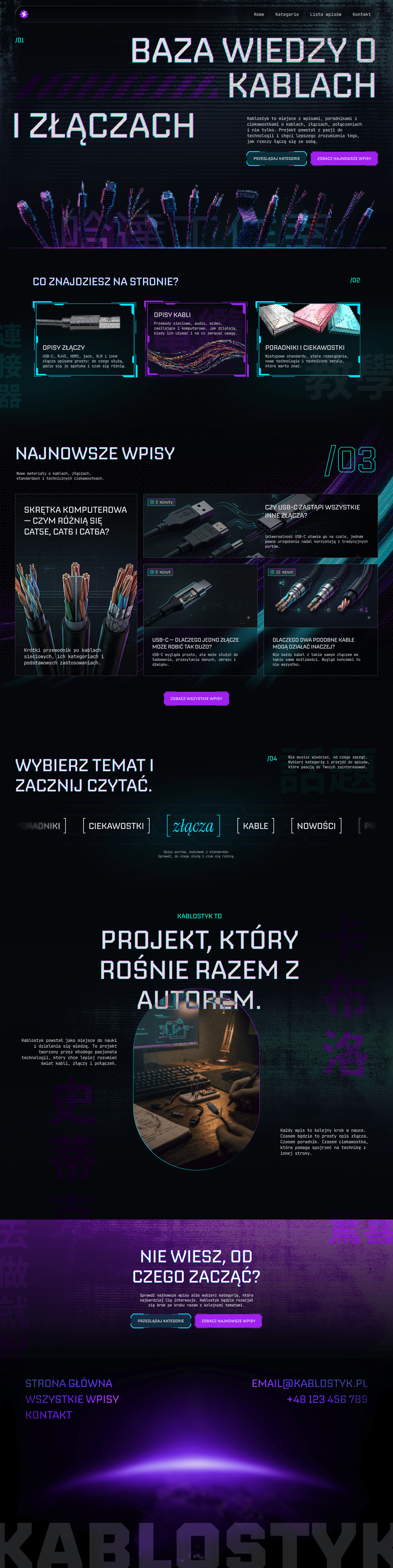 Podgląd strony głównej Kablostyk